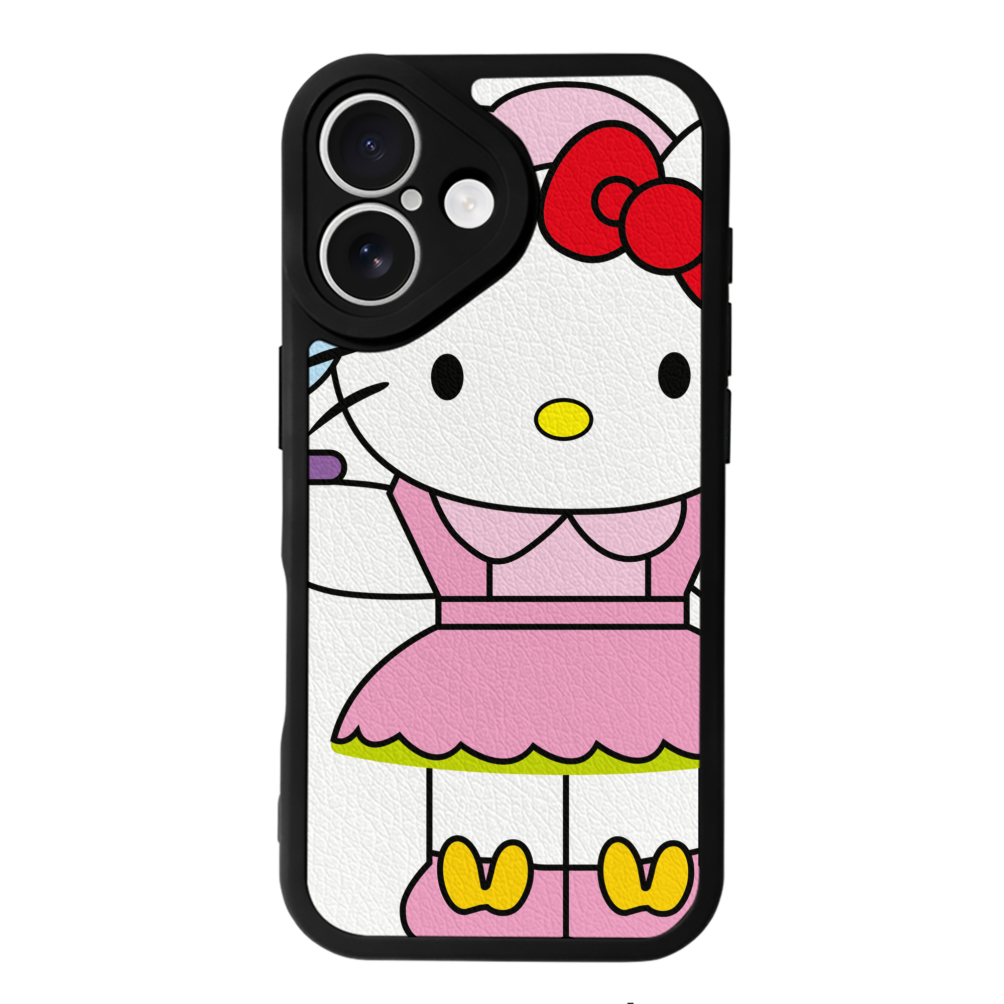 （画像用） Hello Kitty ハローキティ 【iPhone 16シリーズ対応】シリコンスマホケース（レザー調） 材質：シリコン